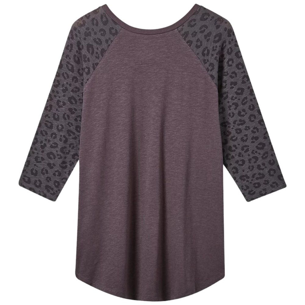 TORRID Size 00 (10) Baseball Tee Leopard Animal Print Long Sleeve T-Shirt NEW - Picture 3 of 4